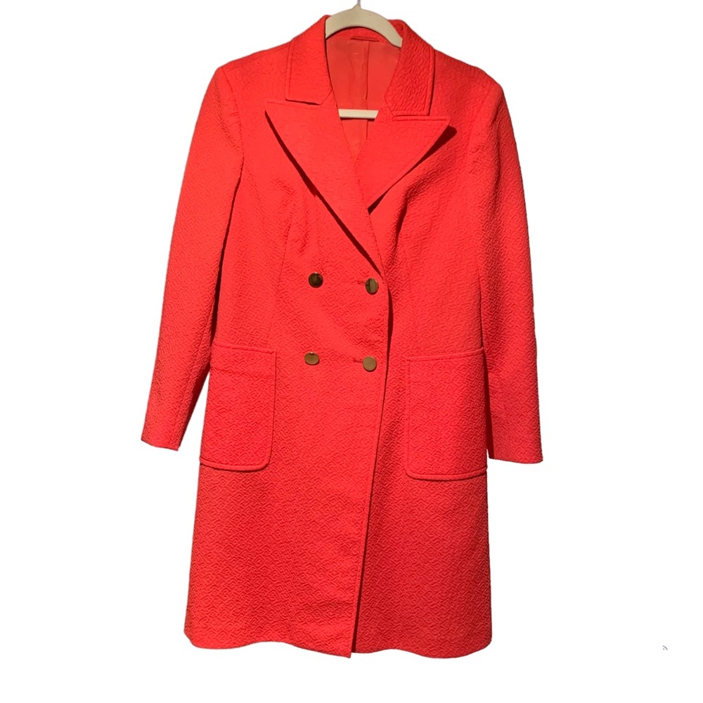 Vintage Red German Double Breasted PeaCoat Long line Blazer size EU 40